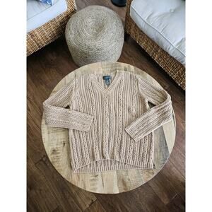 Lauren Ralph Lauren Rope Knit Open Weave Sweater Women's Size M Bohemian Beach